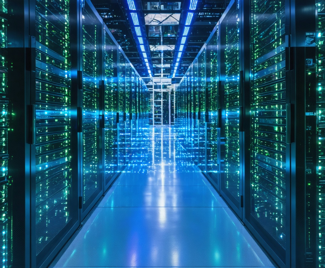 Серверная стойка в дата-центре